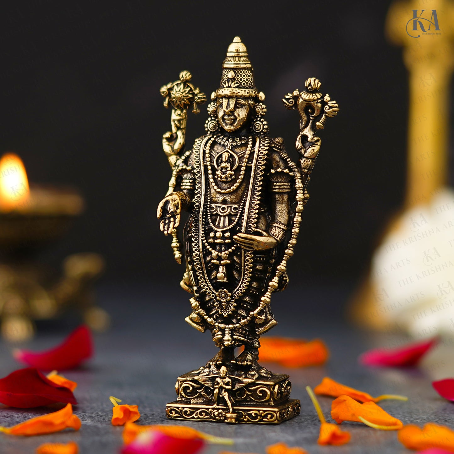 Brass Standing Tirupati Balaji Idol For Puja And Home