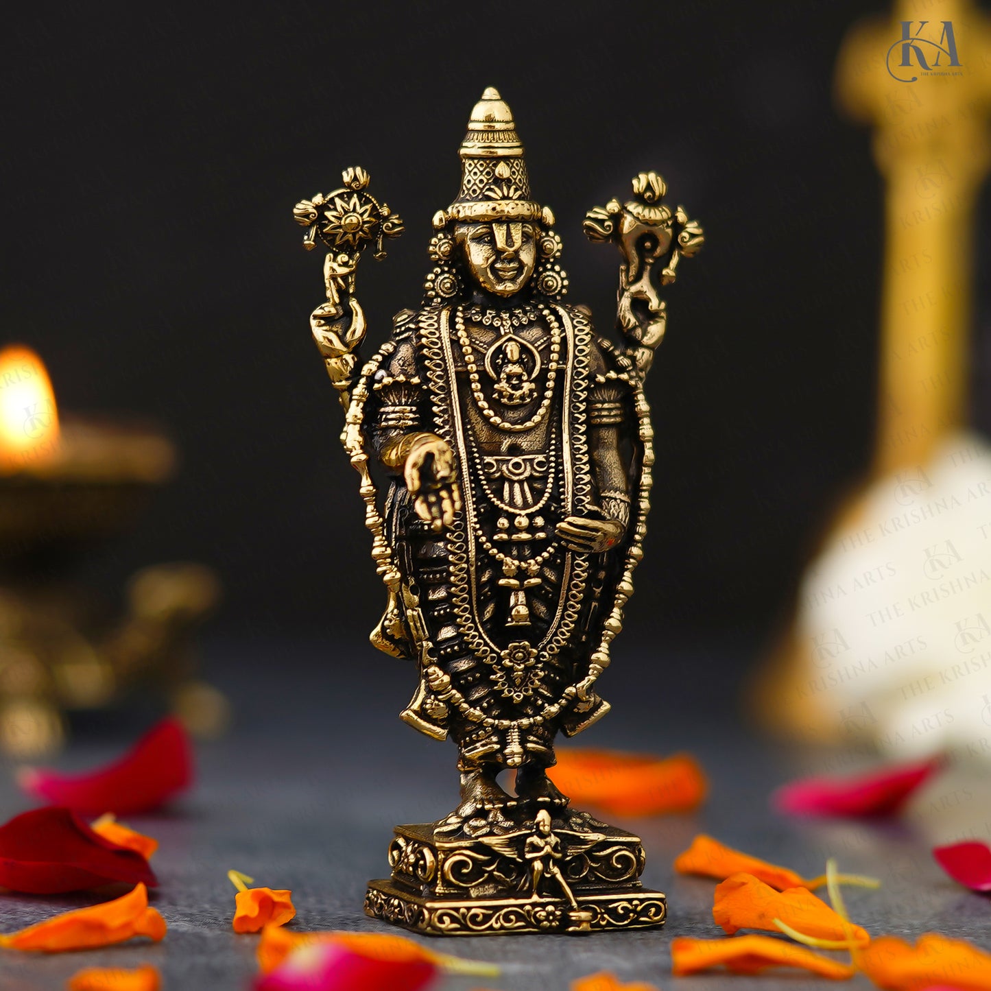 Brass Standing Tirupati Balaji Idol For Puja And Home