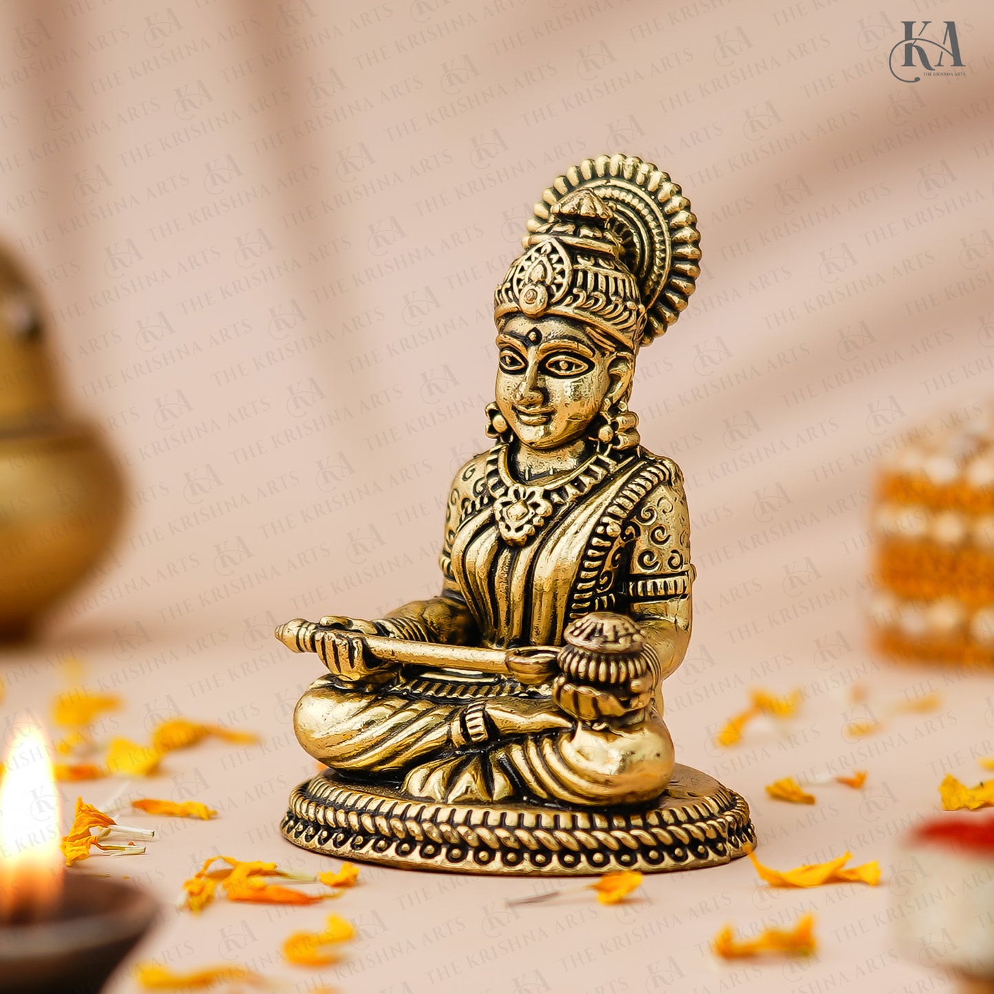 Brass Annapurna Devi Idol Symbol of Prosperity