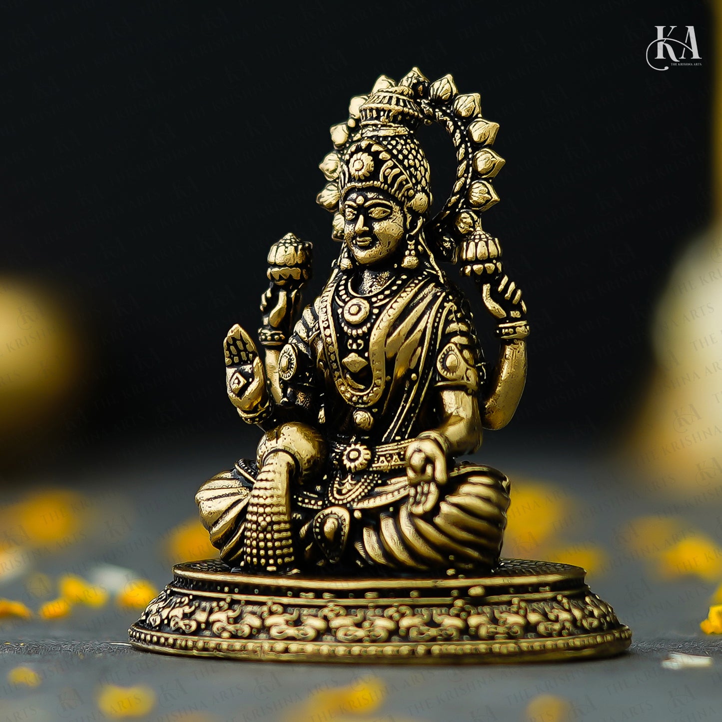 Pure Brass Lakshmi Idol for Pooja & Home Decor