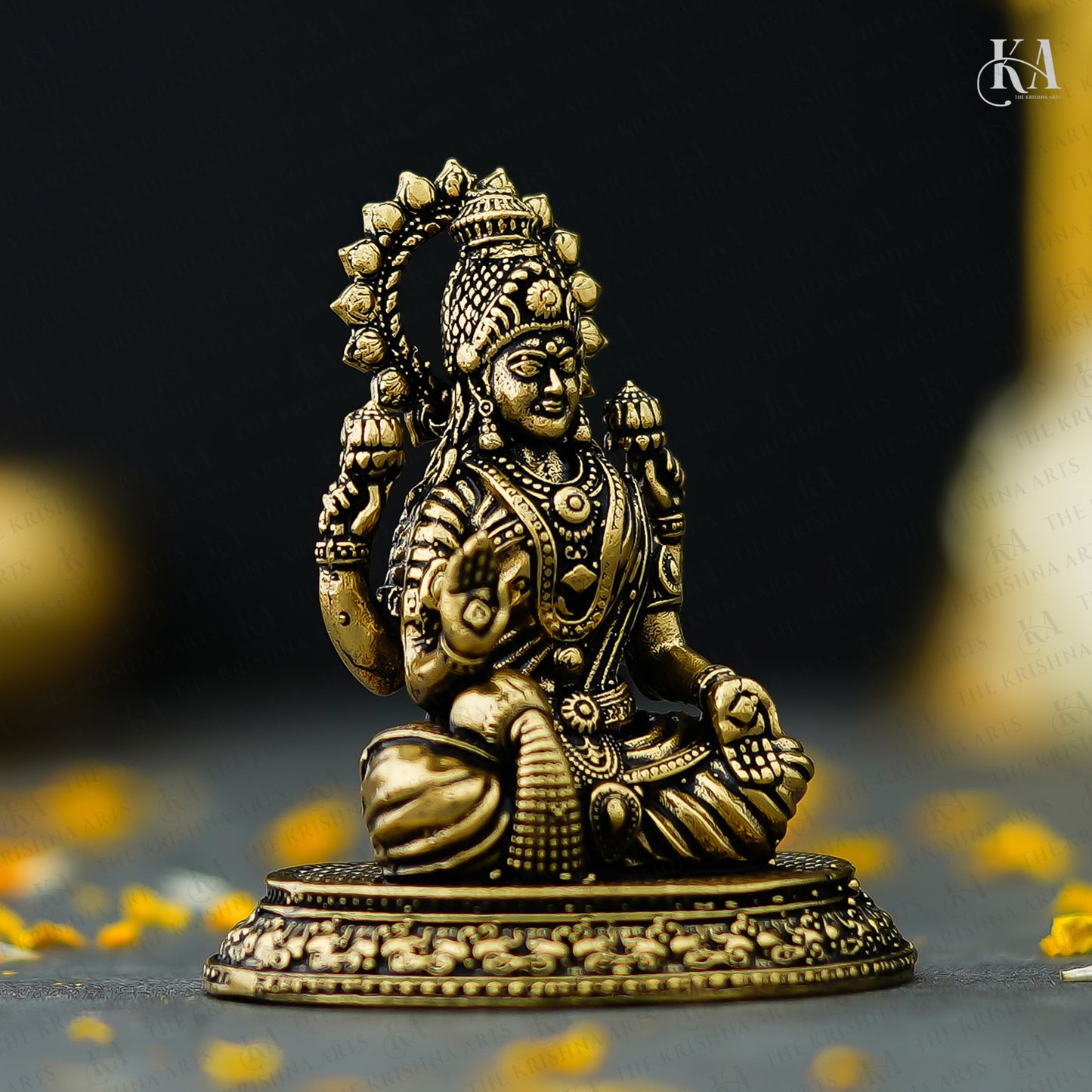 Pure Brass Lakshmi Idol for Pooja & Home Decor