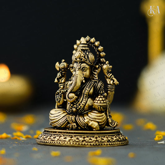 Pure Brass Lord Ganesha Idol for Puja, Home Decor & Gifting