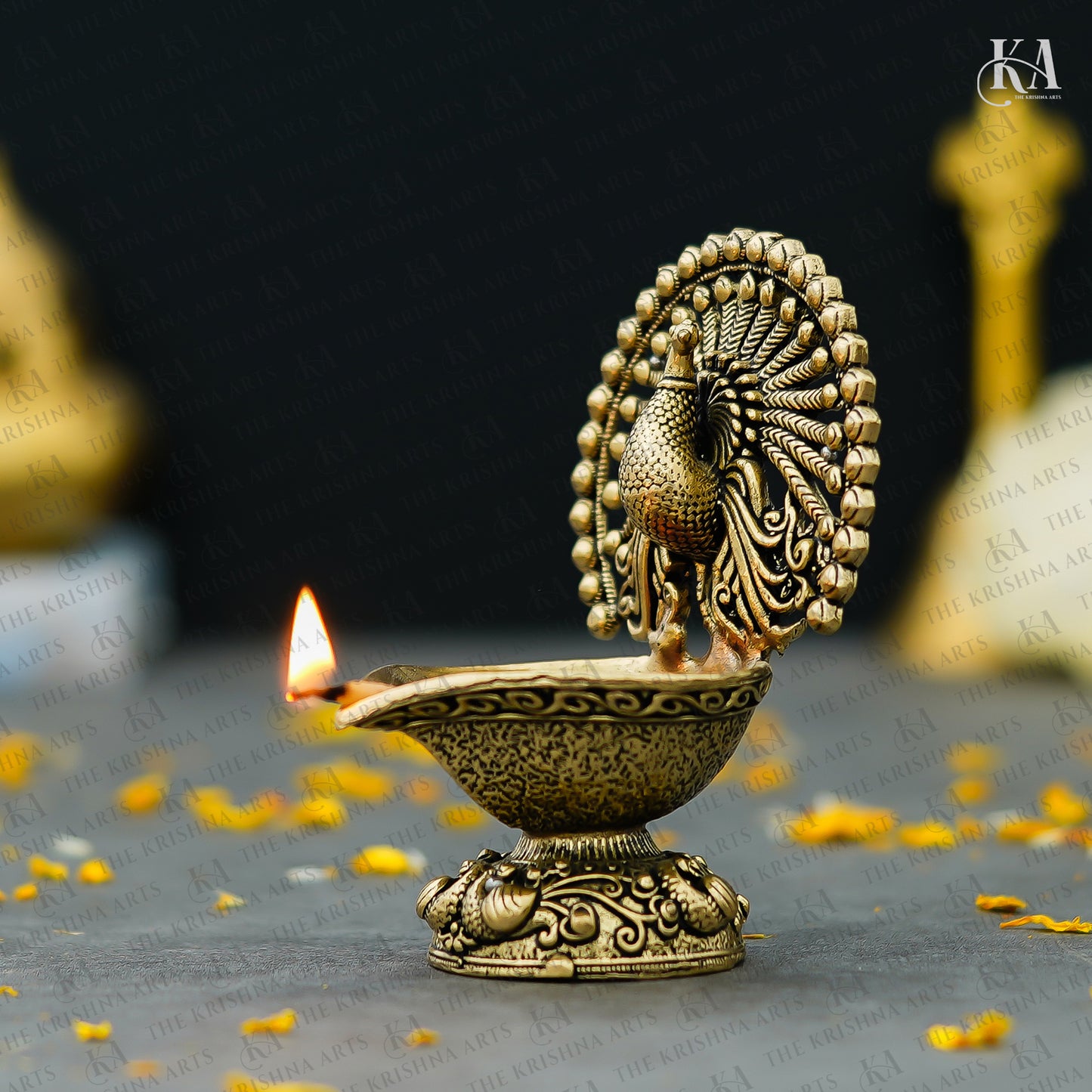 Pure Brass Peacock Diya For Puja and Home Decor