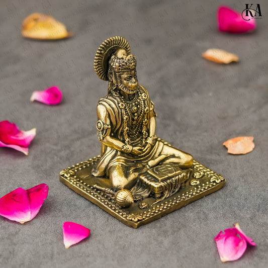 Pure Brass Lord Hanuman Idol in Meditative Posture