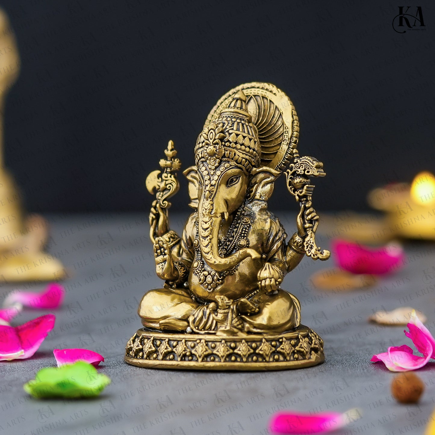 Pure Brass Lord Ganesha Idol For Car and Pooja