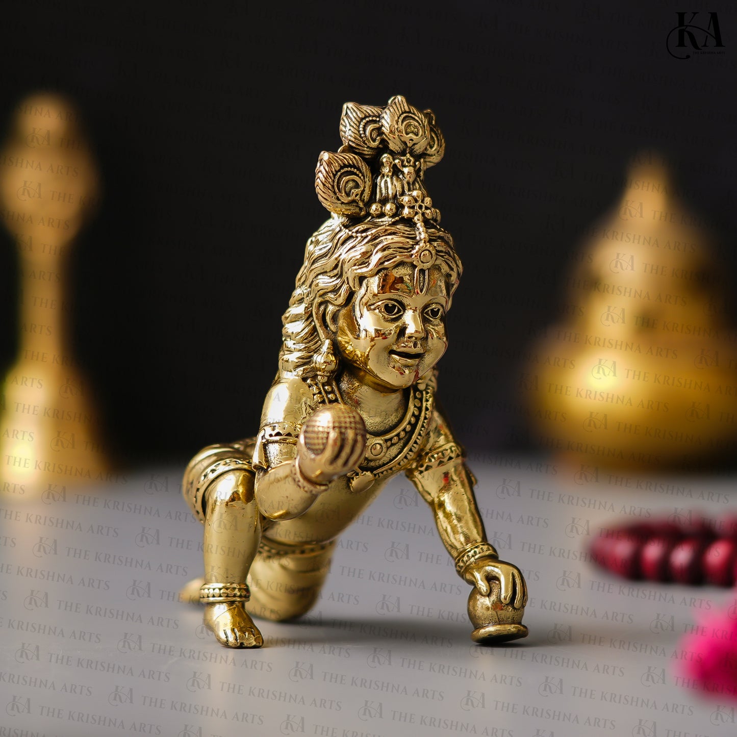 Pure Brass Laddu Gopal Idol for Puja and Home Decor