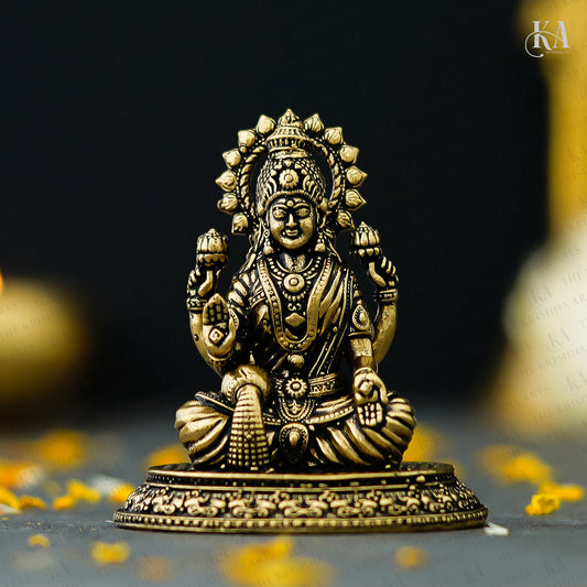 Pure Brass Lakshmi Idol for Pooja & Home Decor