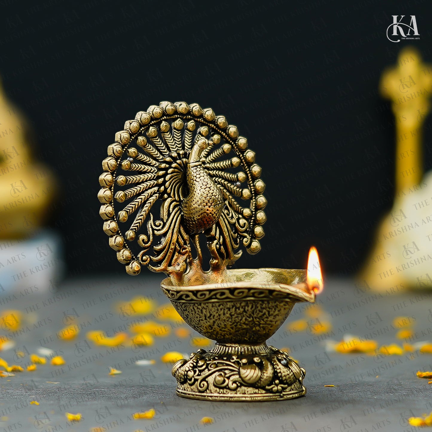 Pure Brass Peacock Diya For Puja and Home Decor
