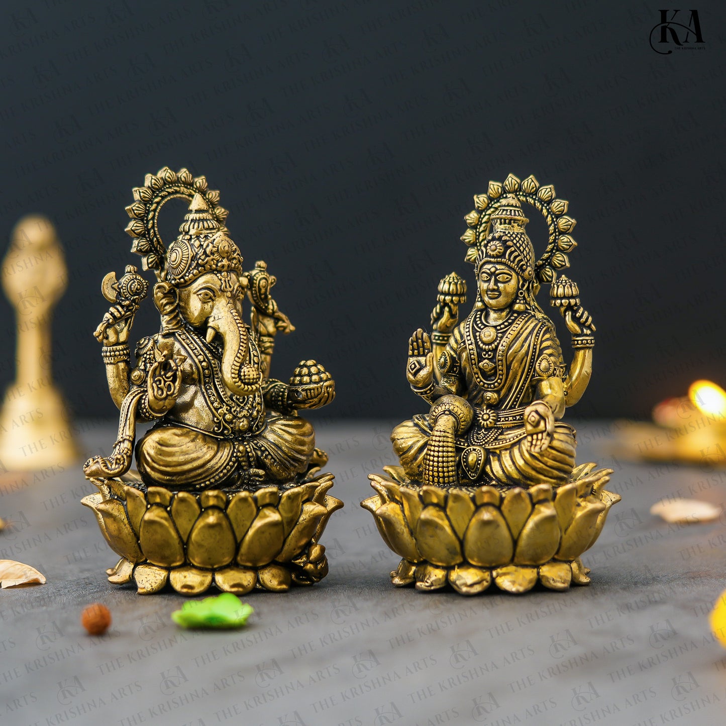 Pure Brass Lakshmi Ganesh Idol Set For Pooja and Home Decor